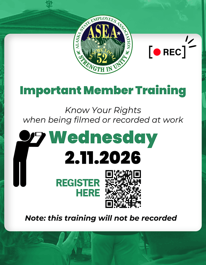 Important member training regarding your rights when being recorded at the workplace--Wednesday, Feb. 11, 2026