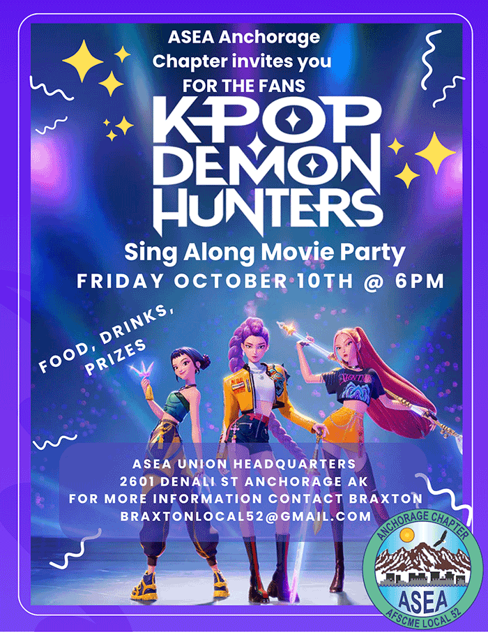 Anchorage Chapter Movie Event featuring KPop Demon Hunters on Friday, Oct. 10, 2025.