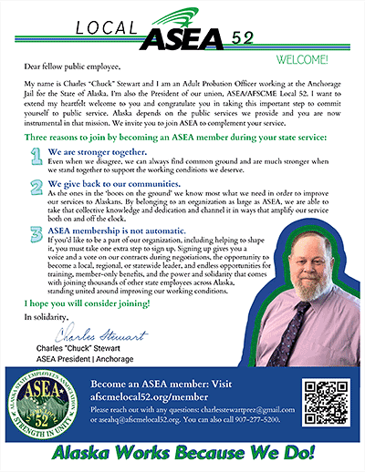 Letter from ASEA President chuck Stewart