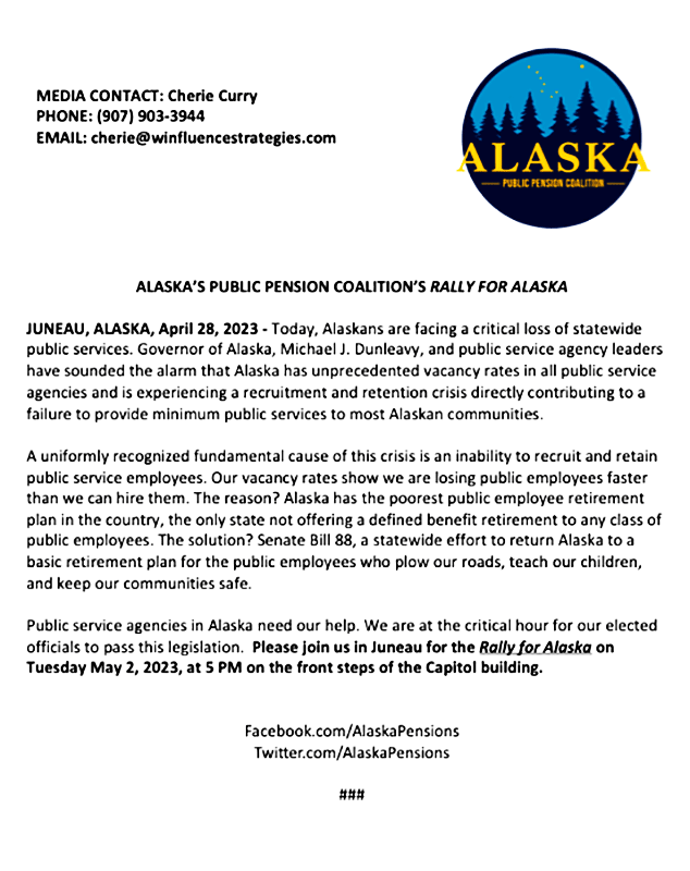 press release rally for AK sb 88