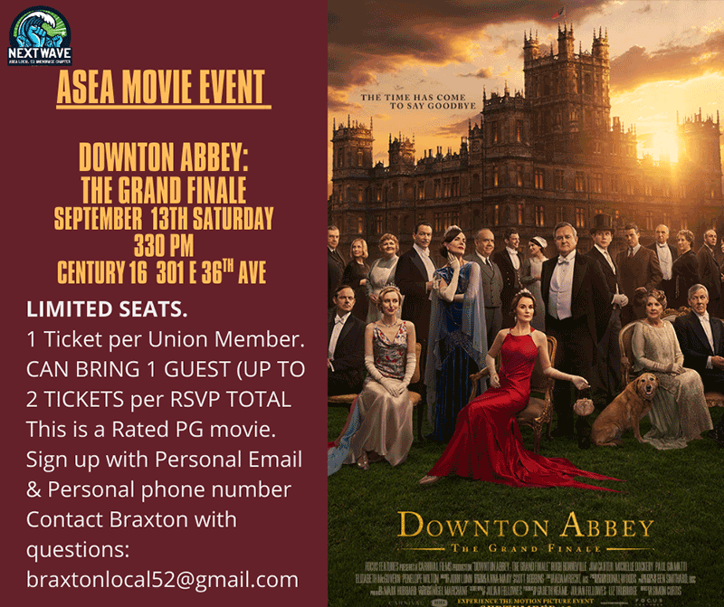 Anchorage Chapter Movie Screening of Downton Abbey (TGF), Sep. 13, 2025